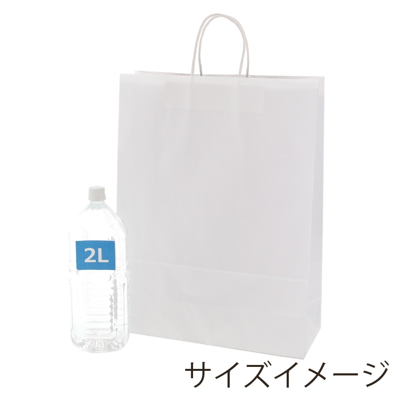 HEIKO 紙袋 25チャームバッグ 25CB カスタムB(丸紐) E晒白無地 50枚/袋