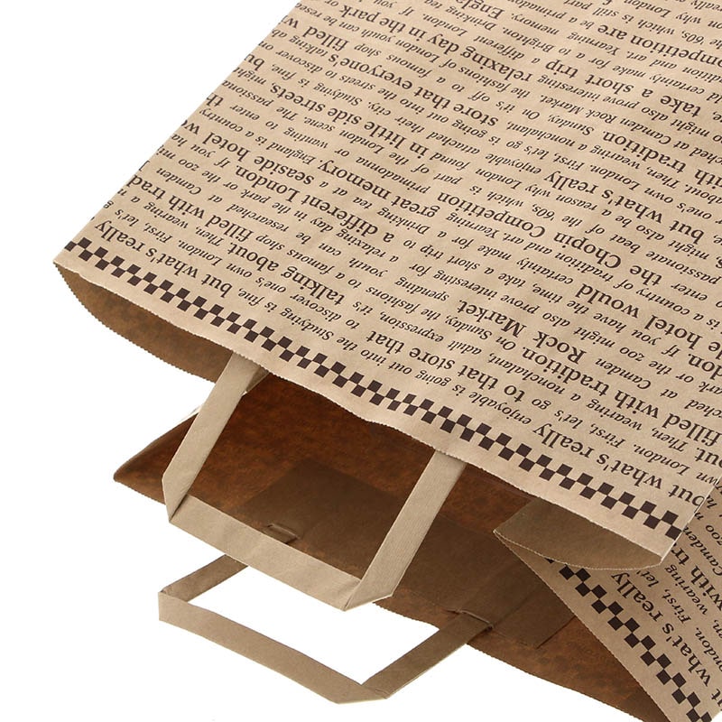 HEIKO 紙袋 Hフラットチャームバッグ 300-1(平手) 未晒チェッカー 50枚/袋