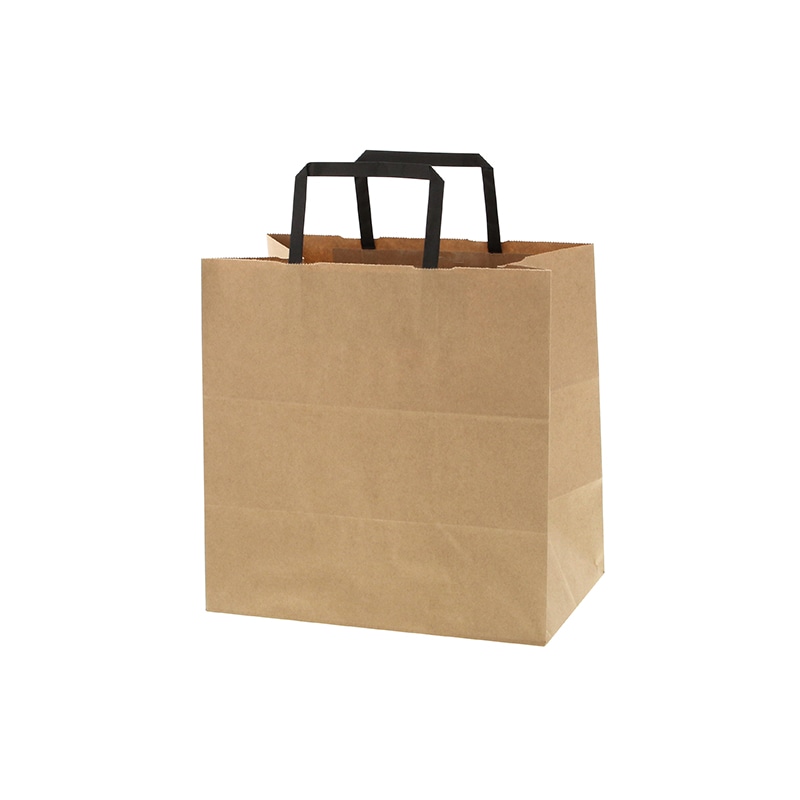 HEIKO 紙袋 H25チャームバッグ E判(平手) 未晒無地 黒紐 50枚/袋