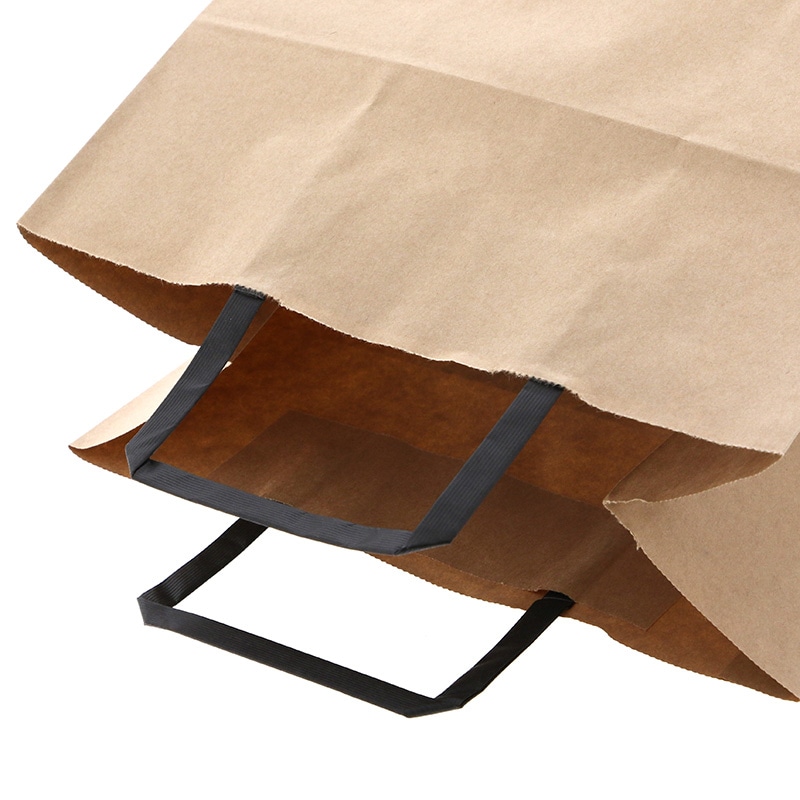 HEIKO 紙袋 H25チャームバッグ E判(平手) 未晒無地 黒紐 50枚/袋