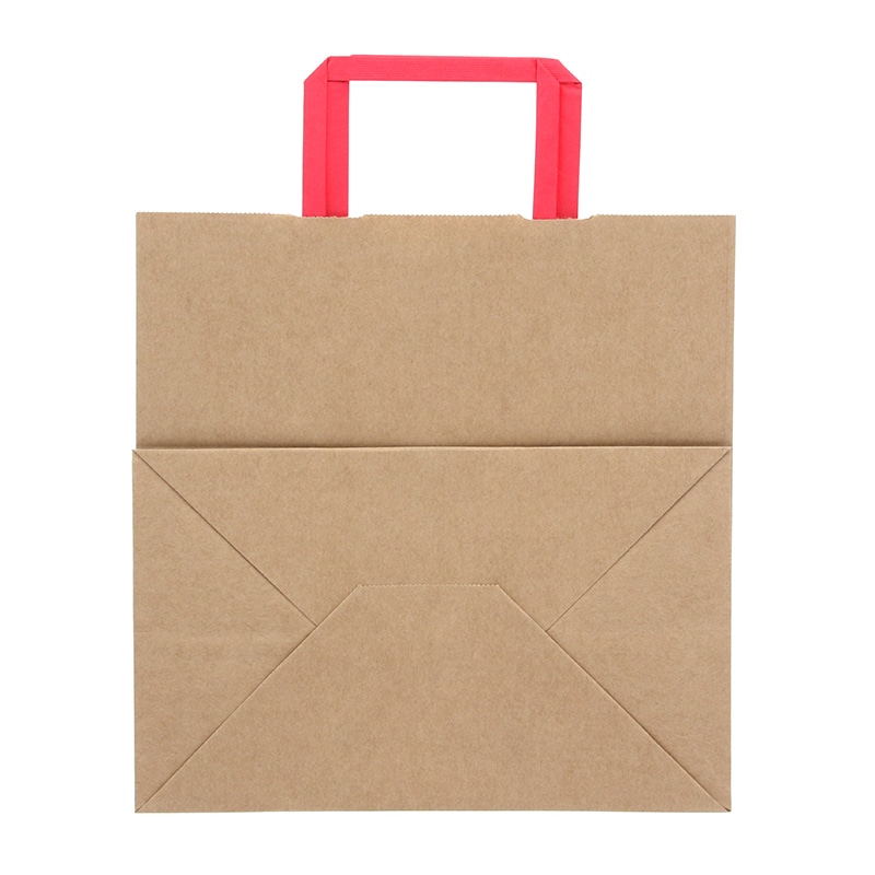 HEIKO 紙袋 H25チャームバッグ E判(平手) 未晒無地 赤紐 50枚/袋