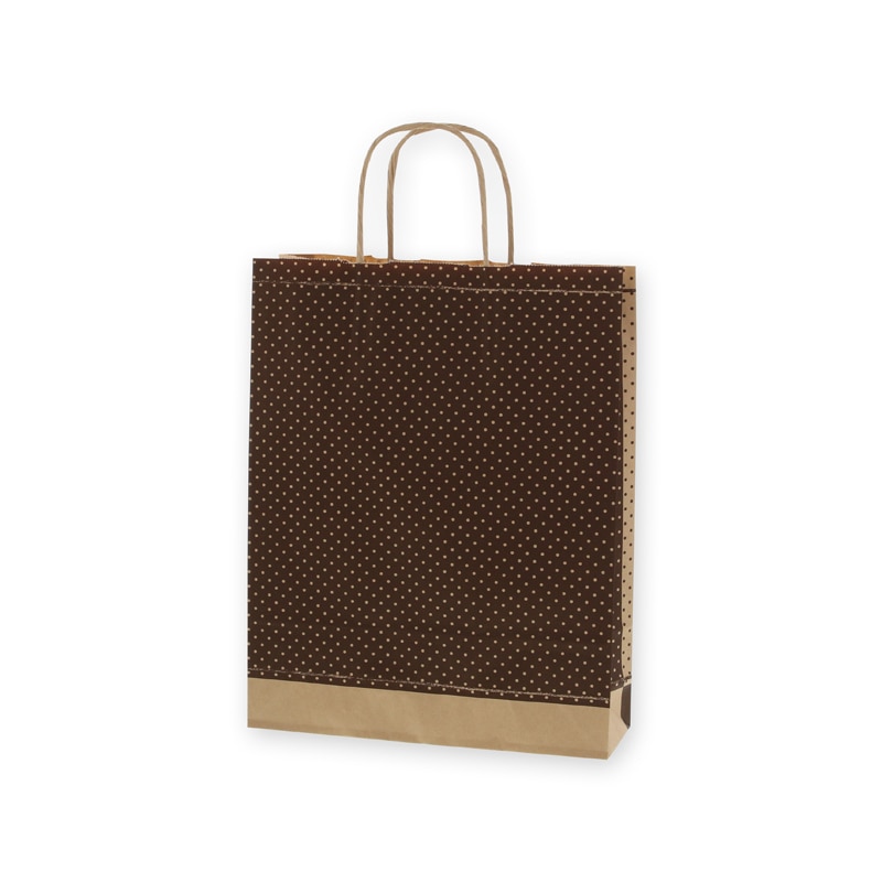 HEIKO 紙袋 25チャームバッグ 25CB MS1 ピンドット BR 50枚/袋