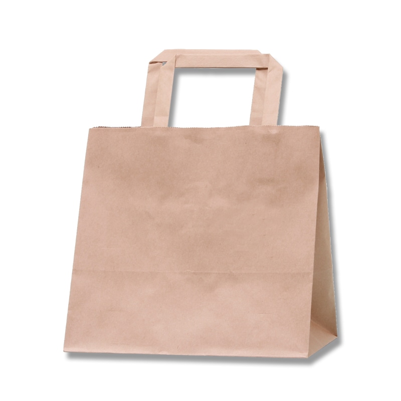 HEIKO 紙袋 Hフラットチャームバッグ 220-1(平手) 未晒無地 50枚/袋