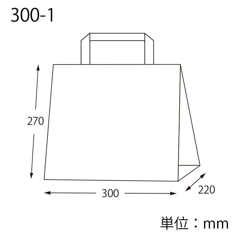 HEIKO 紙袋 Hフラットチャームバッグ 300-1(平手) エコアッシュ 50枚/袋