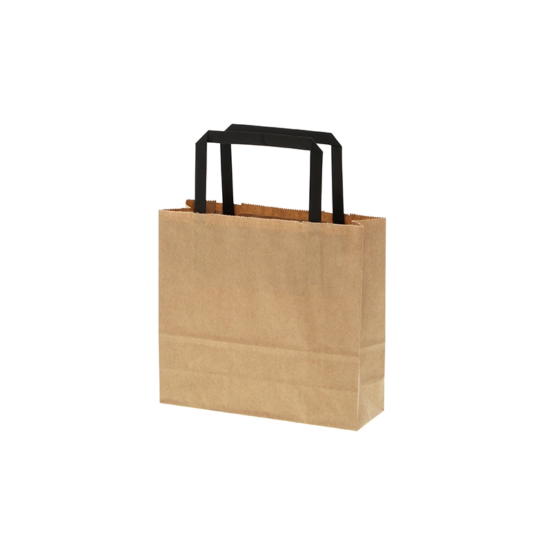 HEIKO 紙袋 H25チャームバッグ 18-2(平手) 未晒無地 黒紐 50枚/袋