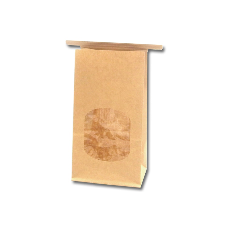 HEIKO 紙袋 窓付袋(内側ラミネート) ワイヤー付 9-6 未晒無地 10枚/袋