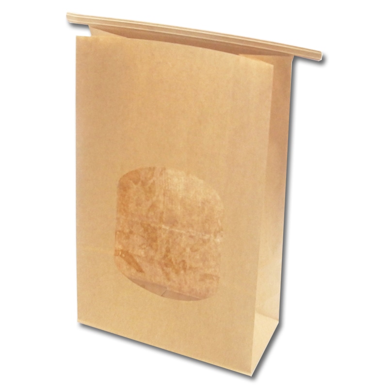 HEIKO 紙袋 窓付袋(内側ラミネート) ワイヤー付 15.5-7 未晒無地 10枚/袋