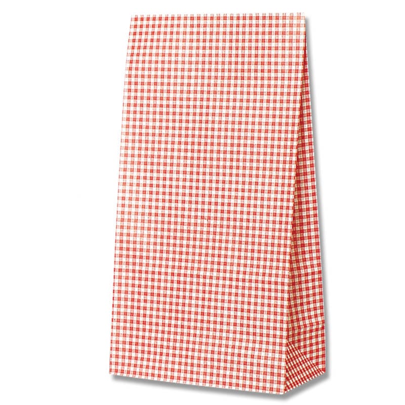HEIKO 紙袋 角底袋 No.12 ギンガムミニ赤 100枚/袋