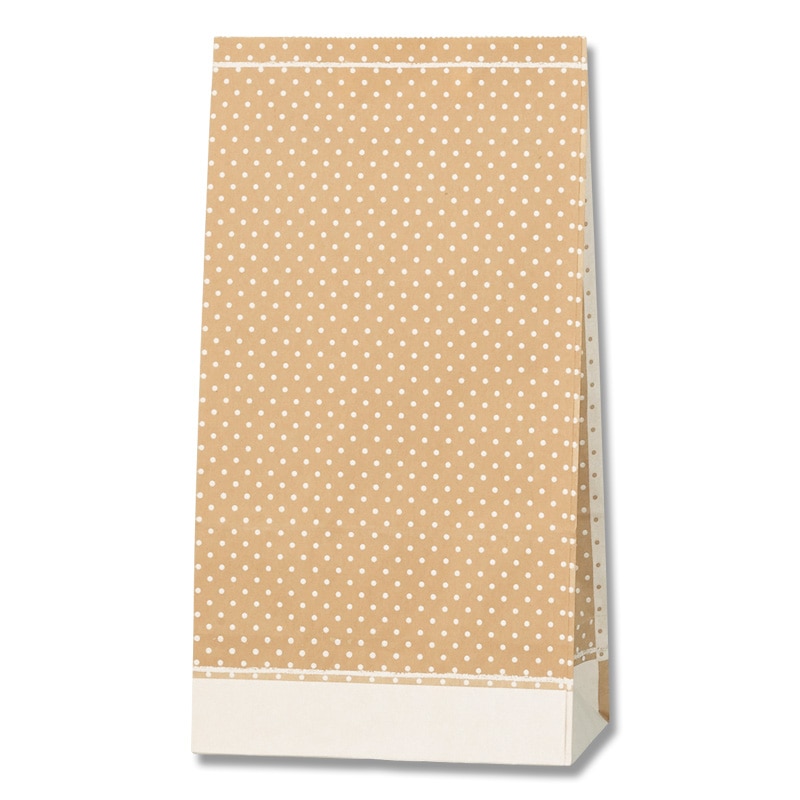 HEIKO 紙袋 角底袋 No.6 ピンドット WH 100枚/袋