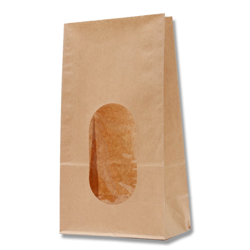 HEIKO 紙袋 窓付袋(内側ラミネート) No.6 未晒無地 50枚/袋