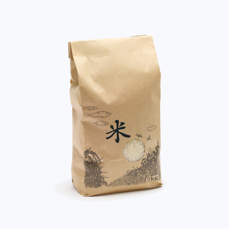 米袋 2kg 米テープ 窓あり 200枚/袋