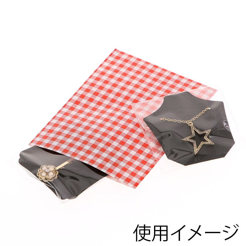 HEIKO 紙袋 柄小袋 ストレートタイプ 36才 ギンガムミニ 赤 400枚/袋