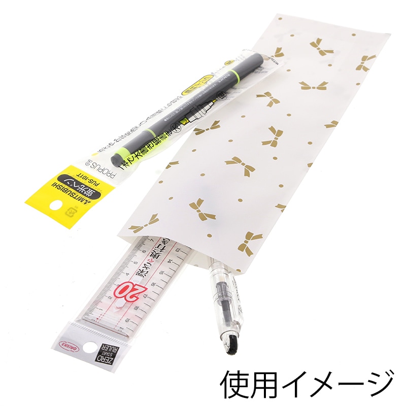 HEIKO 紙袋 柄小袋 ストレートタイプ L-16 ニューリボン 金 200枚/袋