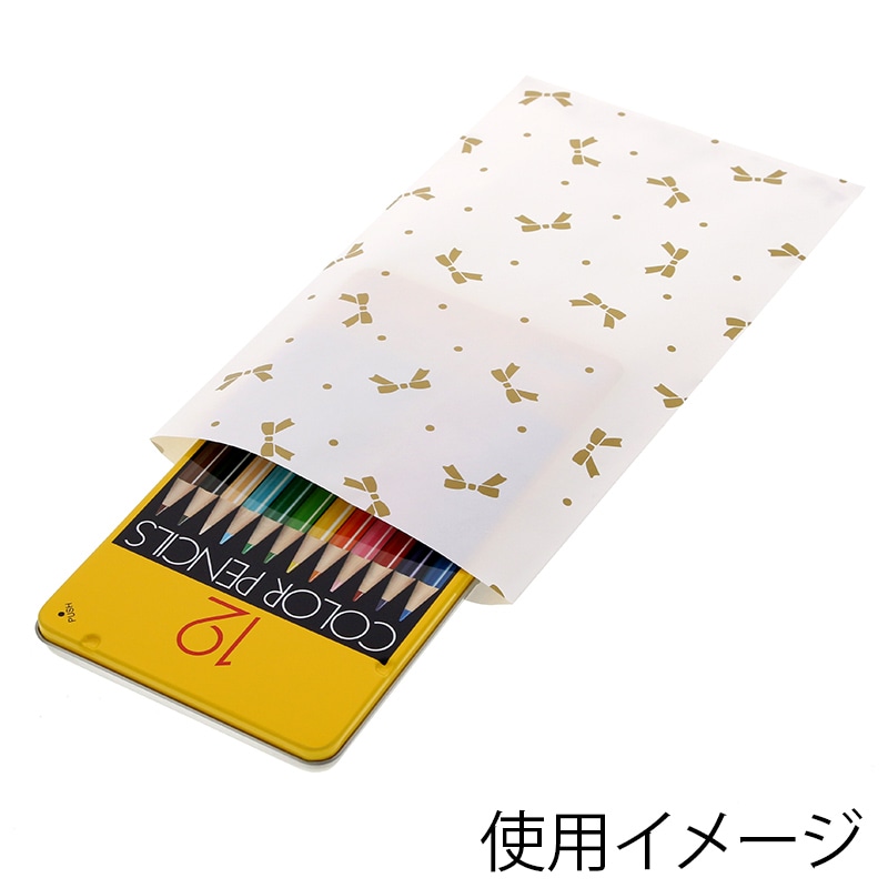 HEIKO 紙袋 柄小袋 ストレートタイプ B型 ニューリボン 金 100枚/袋