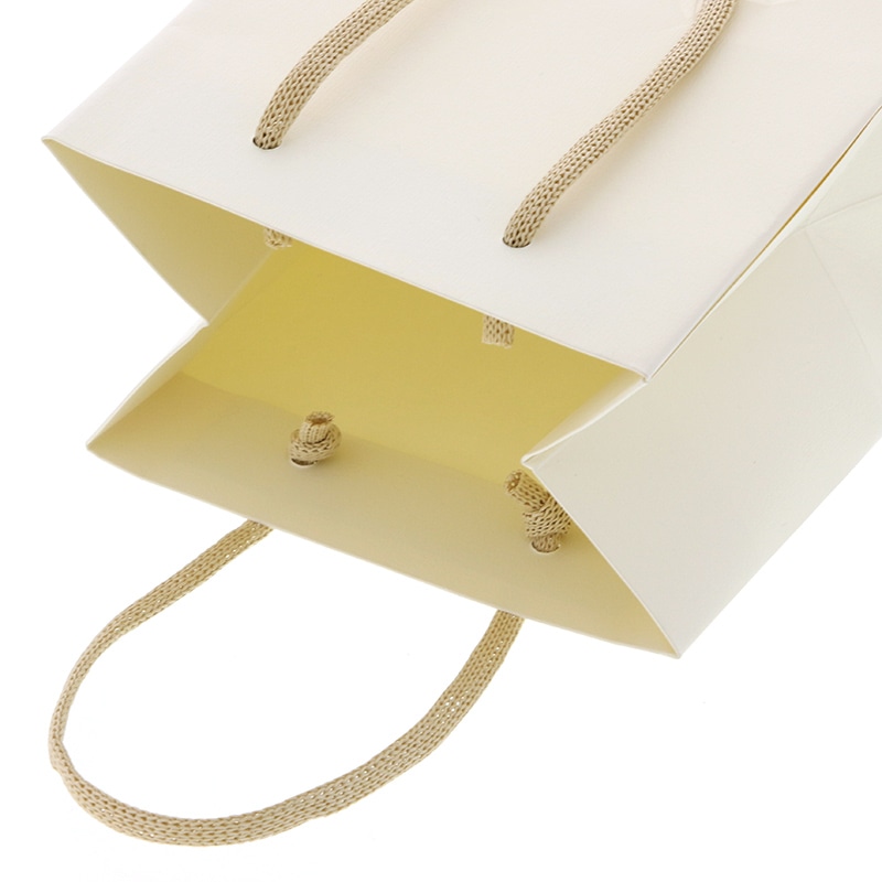 HEIKO 手提げ紙袋 カラーハンドルバッグ MW クリーム 5枚/袋