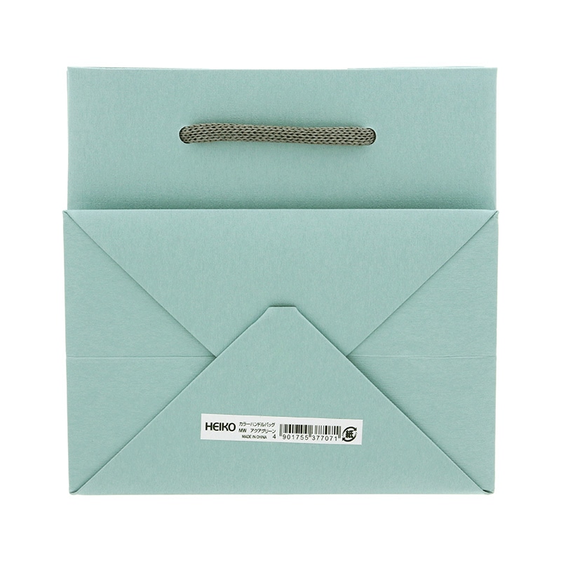 HEIKO 手提げ紙袋 カラーハンドルバッグ MW アクアグリーン 5枚/袋