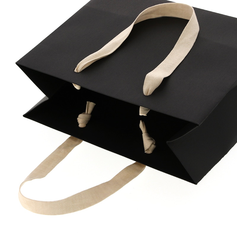 HEIKO 手提げ紙袋 カラーハンドルバッグ LW ブラック 5枚/袋