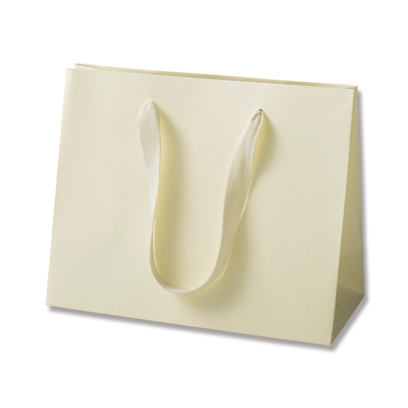 HEIKO 手提げ紙袋 カラーハンドルバッグ LW クリーム 5枚/袋