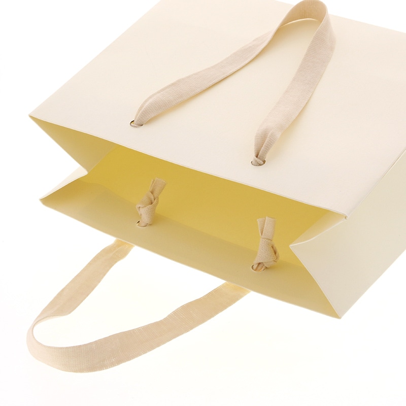 HEIKO 手提げ紙袋 カラーハンドルバッグ LW クリーム 5枚/袋