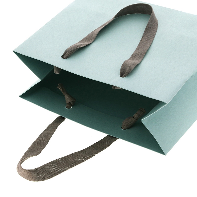 HEIKO 手提げ紙袋 カラーハンドルバッグ LW アクアグリーン 5枚/袋