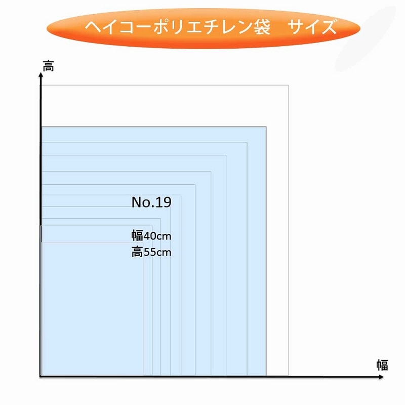 HEIKO 規格ポリ袋 ヘイコーポリエチレン袋 0.03mm厚 No.19(19号) 100枚