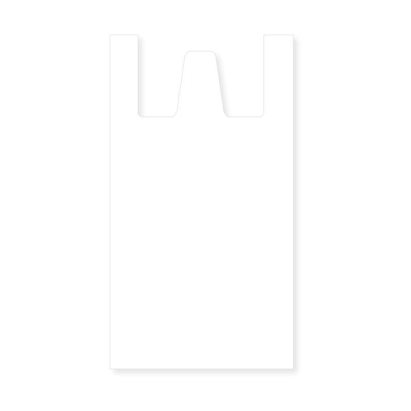 HEIKO 持ち手付き再生原料ポリ袋 20L 無地 白 50枚/袋