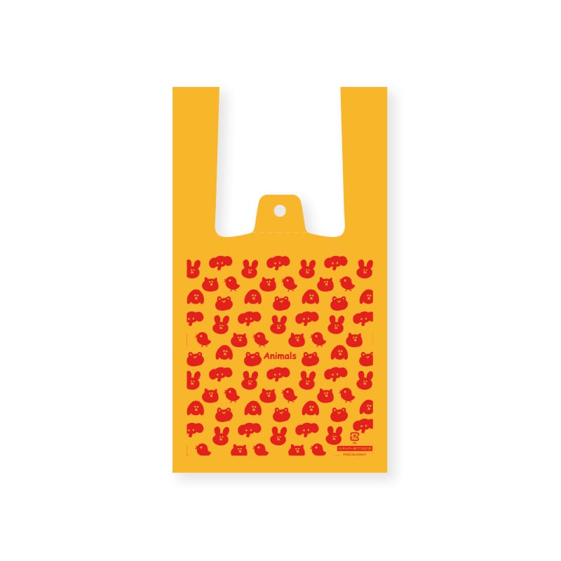 HEIKO レジ袋 ハンドハイパー SS アニマルズ オレンジ 100枚/袋