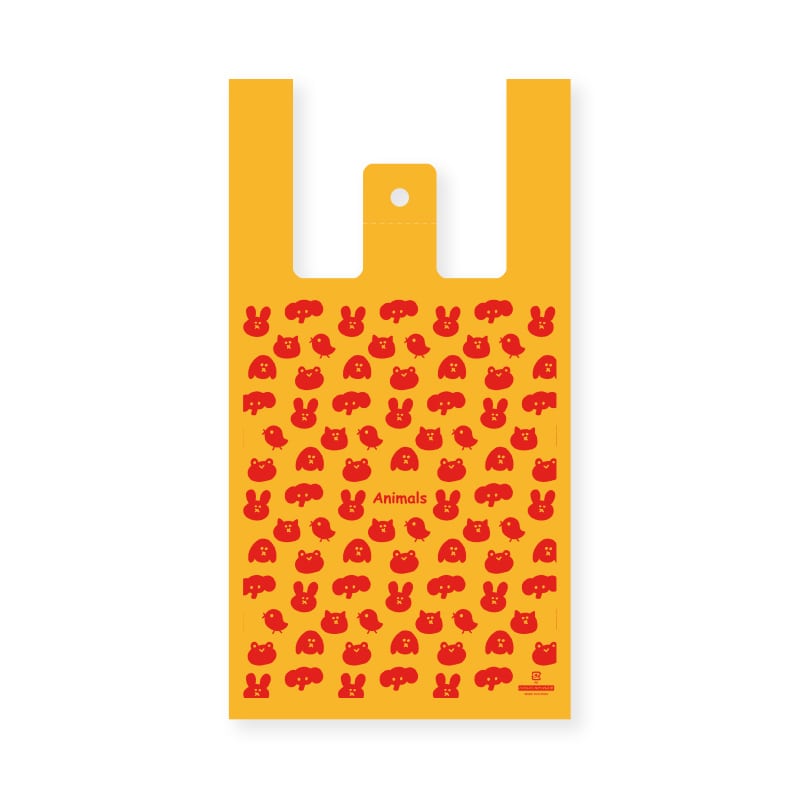 HEIKO レジ袋 ハンドハイパー M アニマルズ オレンジ 100枚/袋