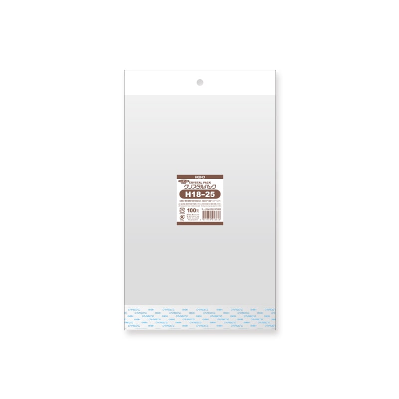 HEIKO OPP袋 クリスタルパック H18-25 (ヘッダー付き) 100枚/袋