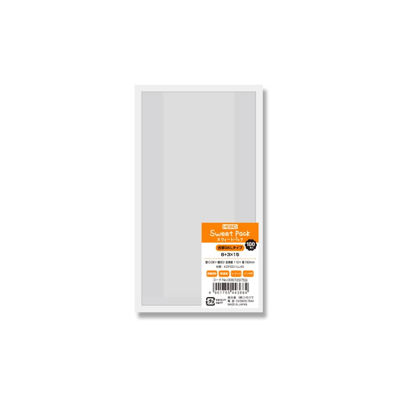 HEIKO スウィートパック 合掌GKL 8＋3×15 100枚/袋