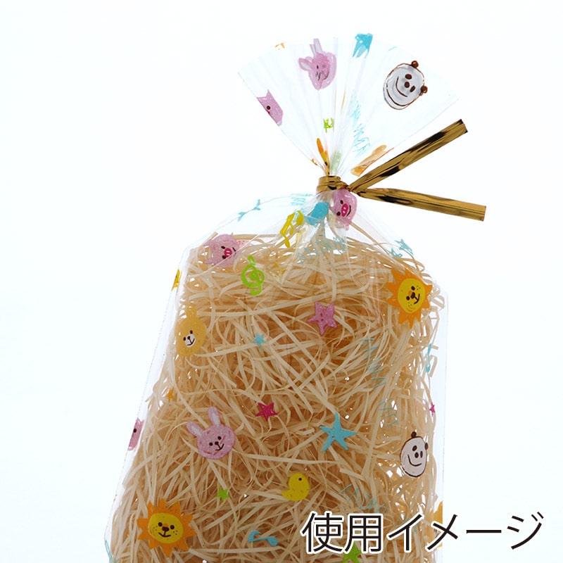 HEIKO OPP袋 クリスタルパック柄入り 3S アニマルフェイス 50枚/袋