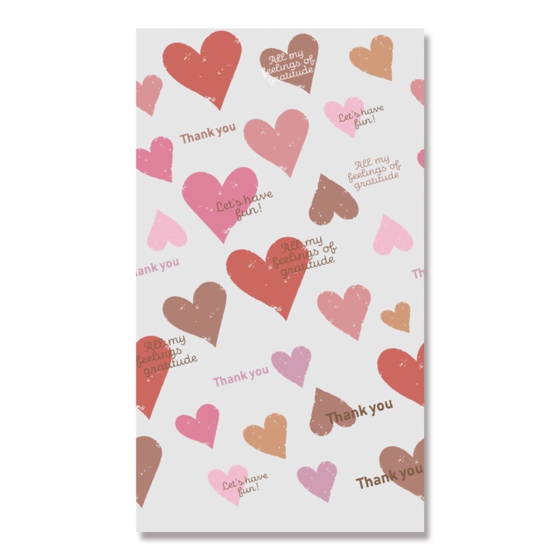 HEIKO OPP袋 クリスタルパック S-1 スモーキーハート 50枚/袋