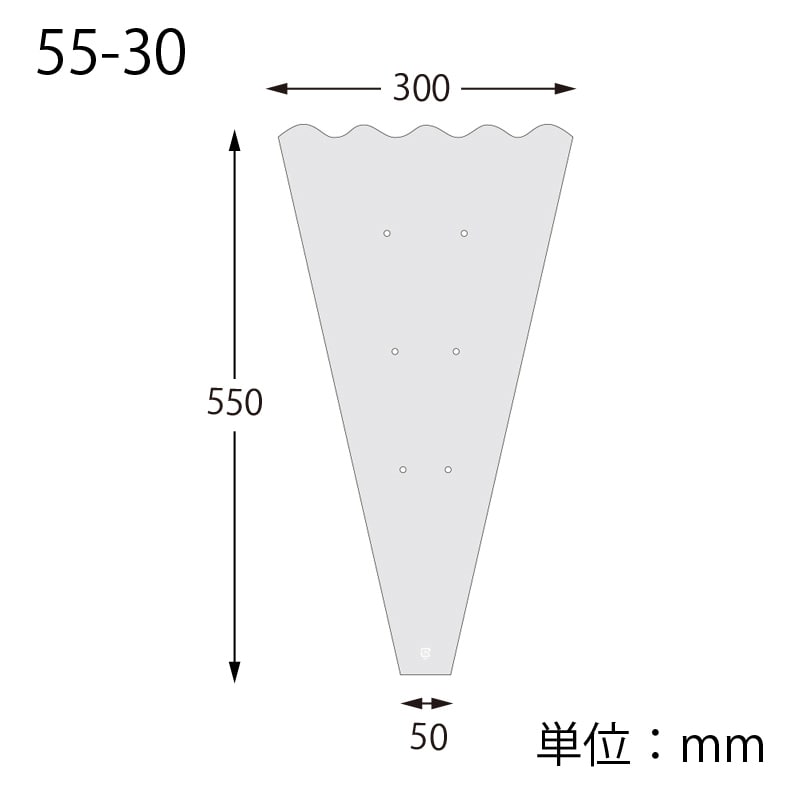 HEIKO ポリ袋 フラワーパック ウェーブタイプ 厚み0.03mm 55-30 穴有 100枚/袋