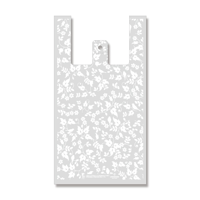 HEIKO レジ袋 バイオハンドハイパー L ホワイトリーフ 100枚/袋