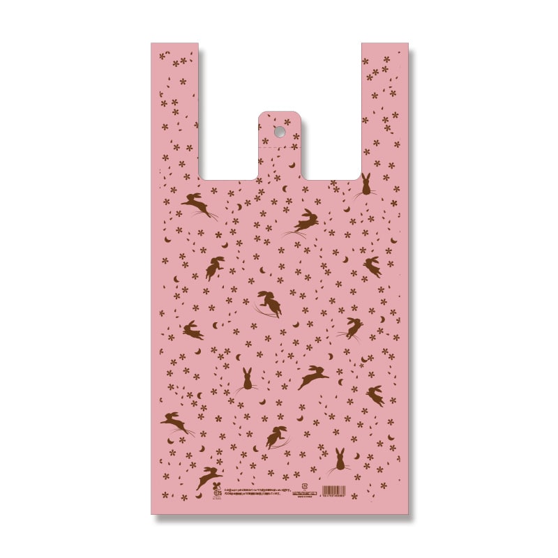 HEIKO レジ袋 バイオハンドハイパー L 花うさぎ桃 100枚/袋