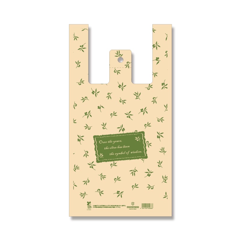 HEIKO レジ袋 バイオハンドハイパー M オリーブガーデン 100枚/袋