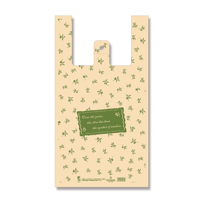 HEIKO レジ袋 バイオハンドハイパー L オリーブガーデン 100枚/袋