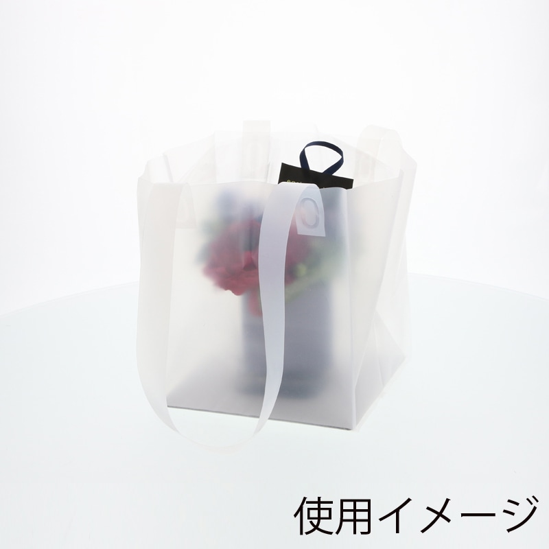 HEIKO 手提げポリ袋 ポリチャームバッグ W3S ナチュラル 表記入り 20枚/袋