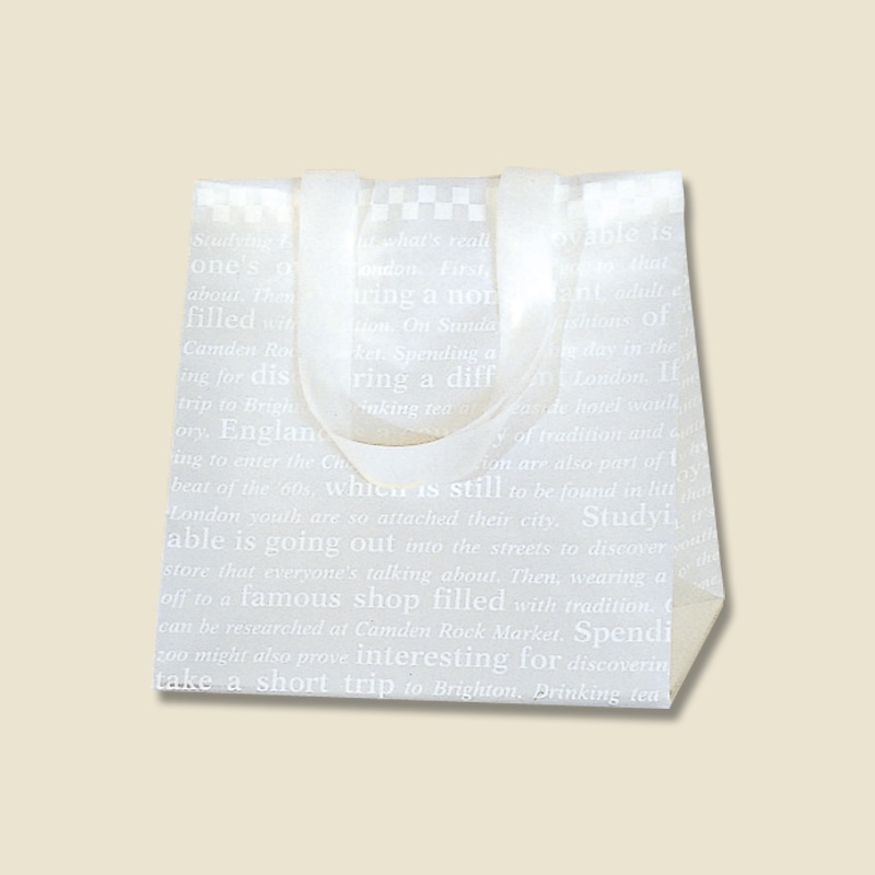 HEIKO 手提げポリ袋 ポリチャームバッグ WS チェッカー 表記入り 20枚/袋