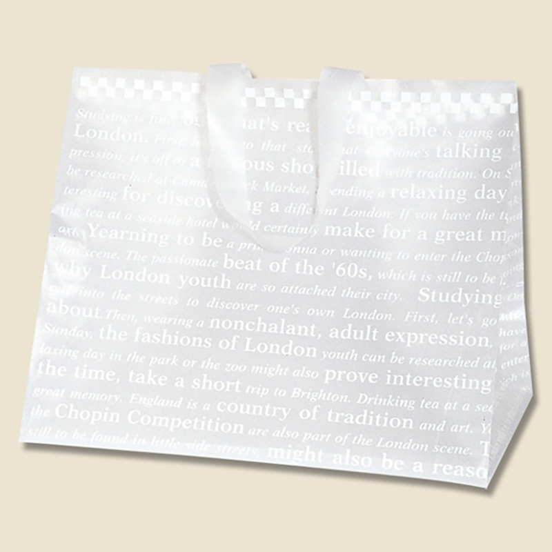 HEIKO 手提げポリ袋 ポリチャームバッグ WL チェッカー 表記入り 20枚/袋