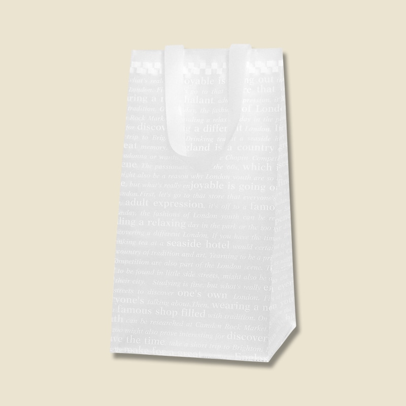 HEIKO 手提げポリ袋 ポリチャームバッグ WロングS チェッカー 表記入り 20枚/袋