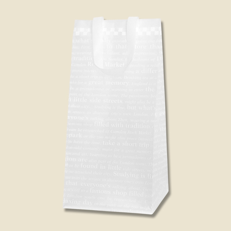 HEIKO 手提げポリ袋 ポリチャームバッグ WロングM チェッカー 表記入り 20枚/袋