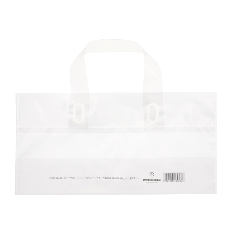 HEIKO 手提げポリ袋 ポリチャームバッグ 350～500ml 6缶用 ナチュラル 表記入り 50枚/袋
