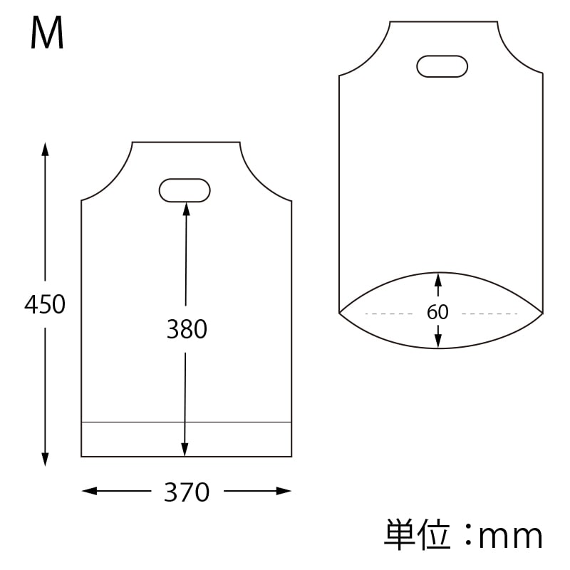 HEIKO 手抜きポリ袋 バイオハンディバッグ M ギンガム2 P 100枚/袋