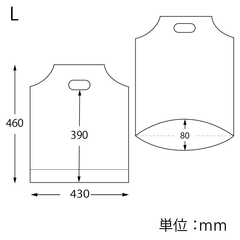 HEIKO 手抜きポリ袋 バイオハンディバッグ L ギンガム2 P 100枚/袋