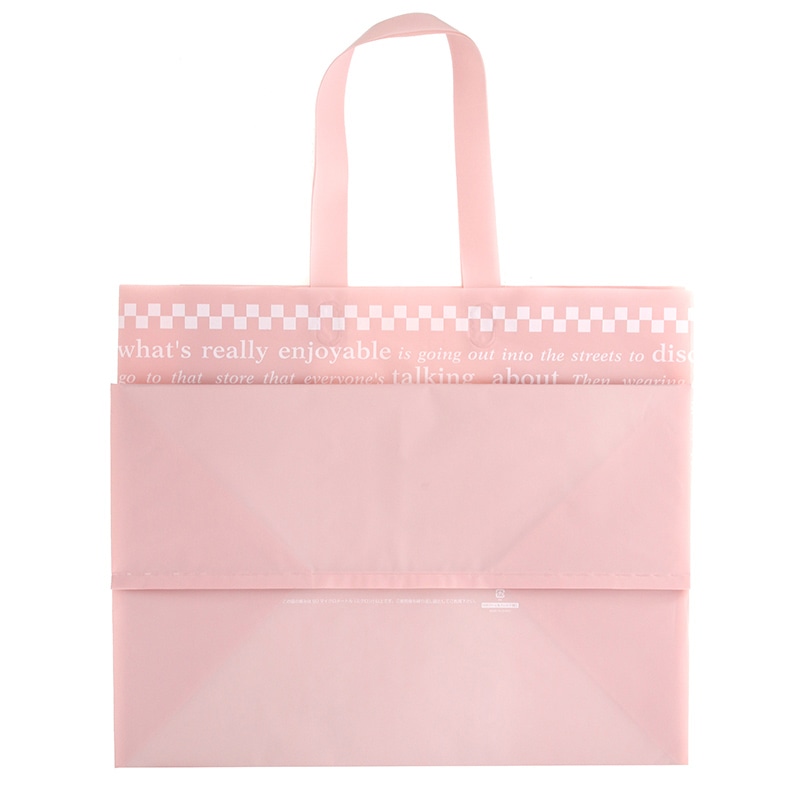 HEIKO 手提げポリ袋 ポリチャームバッグ WL チェッカー ピンク 表記入 20枚/袋