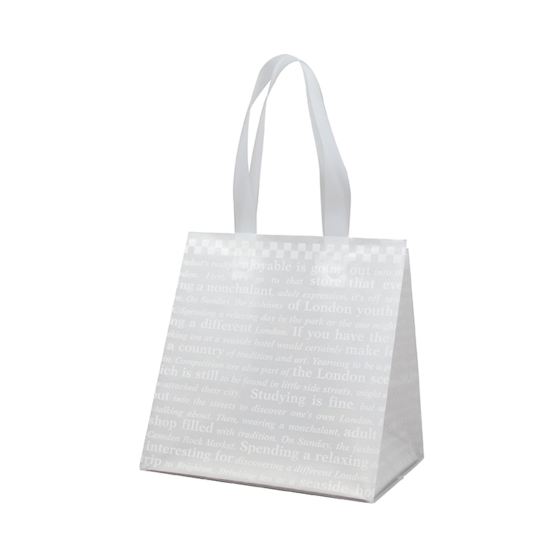 HEIKO 手提げポリ袋 ポリチャームバッグ WS チェッカー 厚み0.08mm 表記入 20枚/袋