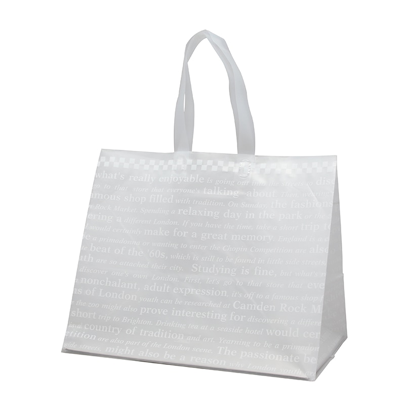 HEIKO 手提げポリ袋 ポリチャームバッグ WL チェッカー 厚み0.08mm 表記入 20枚/袋