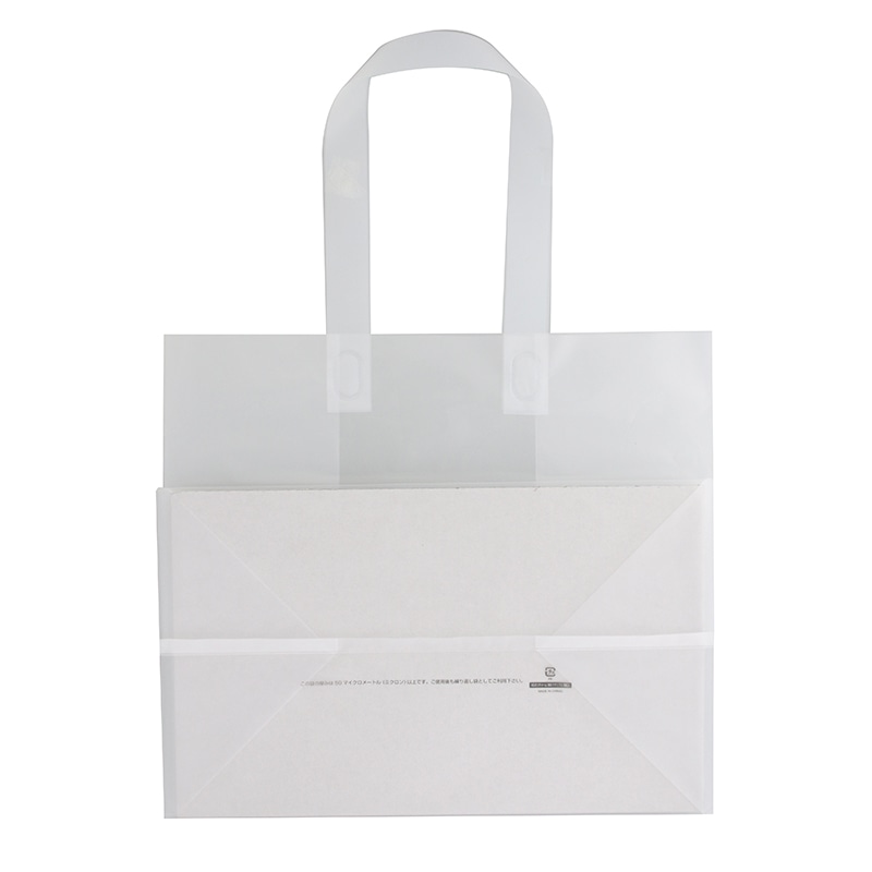 HEIKO 手提げポリ袋 ポリチャームバッグ WM ナチュラル 厚み0.05mm 表記入 20枚/袋