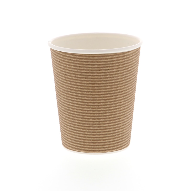 紙コップ エコクラフト断熱カップ 8オンス クラフト 50個/袋